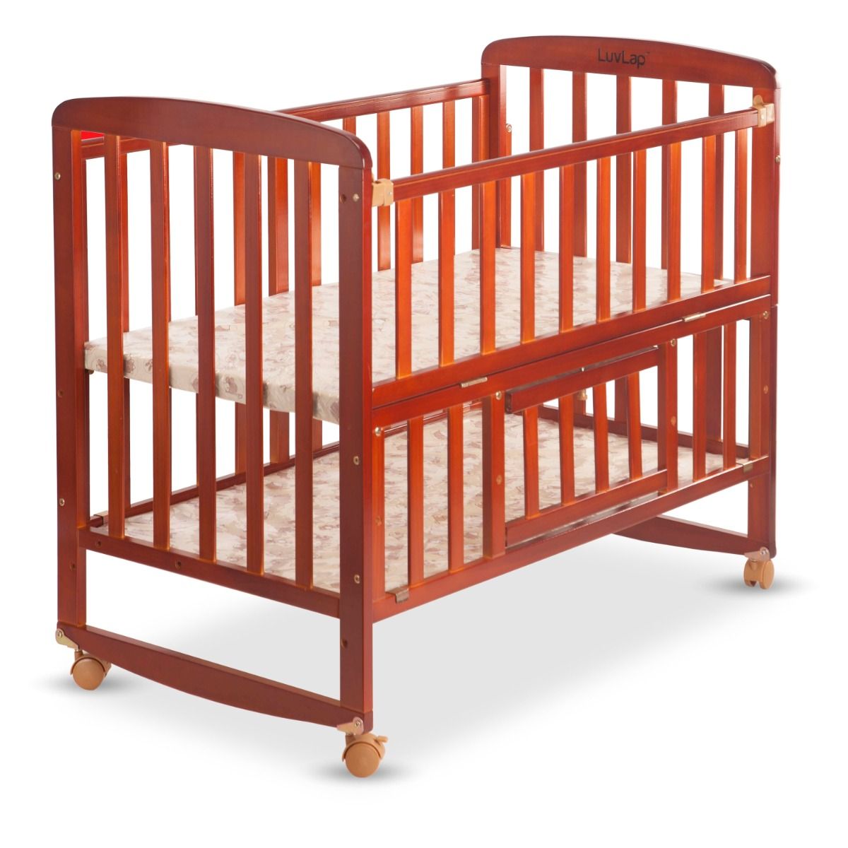 LuvLap Baby Wooden Cot C-50, Cherry Red